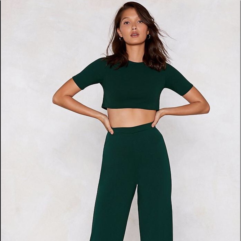 Crop Top and Pants Set
